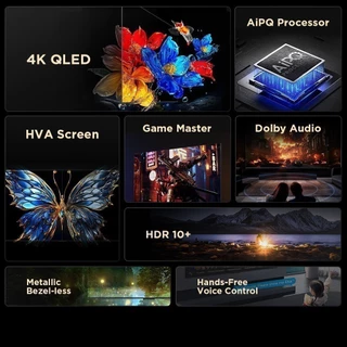 NEW 2025 TCL ทีวี 55 นิ้ว 4K QLED Google TV รุ่น 55T6C HVA Panel ภาพสีสดสมจริง
