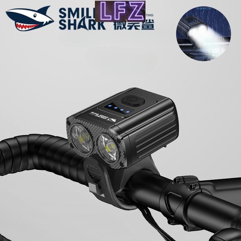 SMLING SHARK LED Front Bicycle Light Super Bright 5 Modes Water-resistant Type-C Charging สำหรับขี่ก