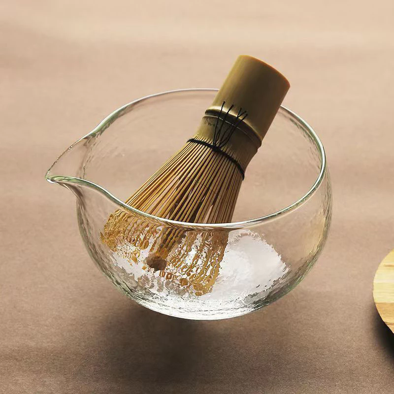 ถ้วยชงชามัทฉะมีปาก วัสดุแก้ว Matcha bowl 500 มล. อุปกรณ์ชงมัทฉะญี่ปุ่น HQ9Y