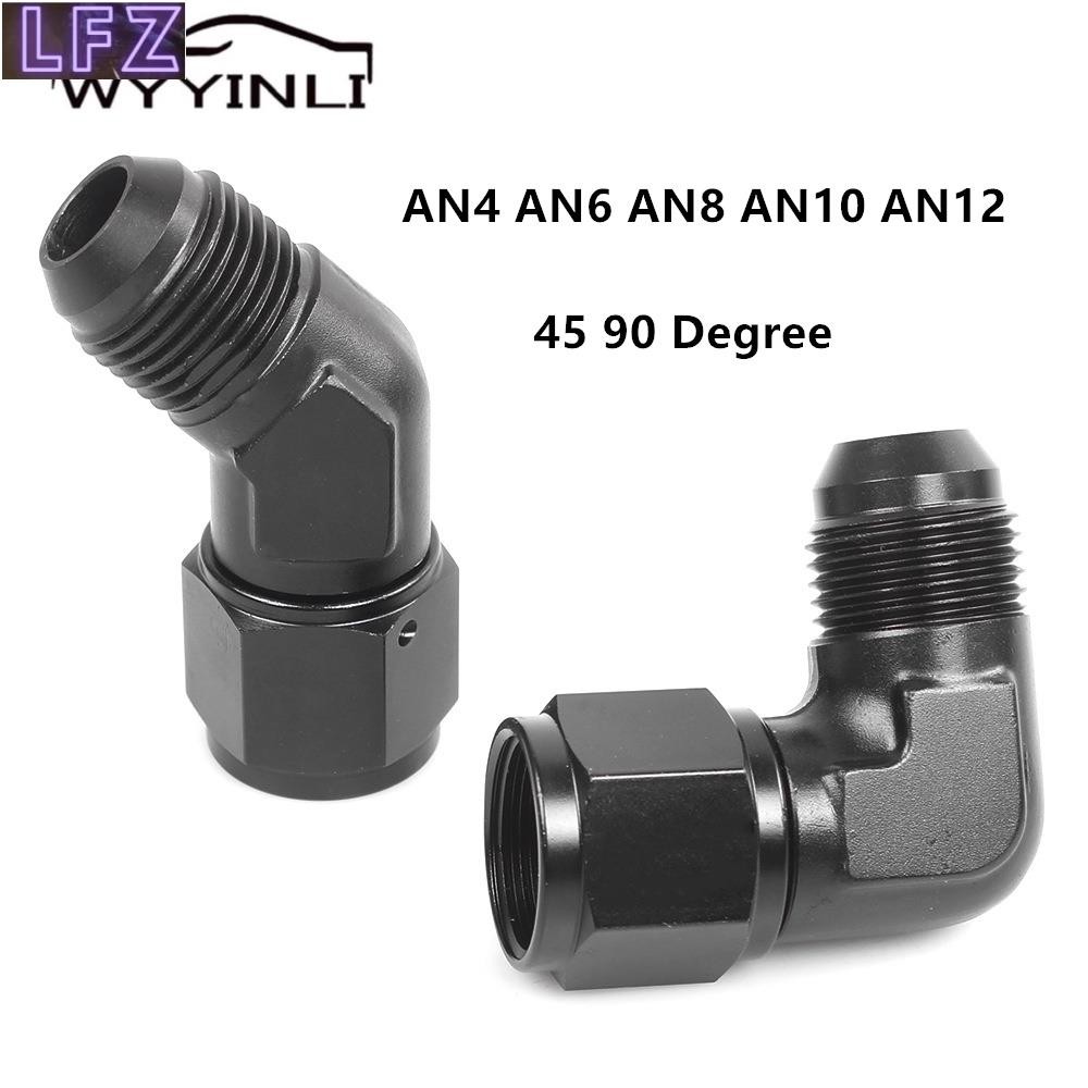 อะแดปเตอร์ข้อต่อท่อหมุนได้ AN4 AN6 AN8 AN10 AN12 ตัวเมีย เป็น 4AN 6AN 8AN 10AN 12AN ตัวผู้ 45 90 องศ