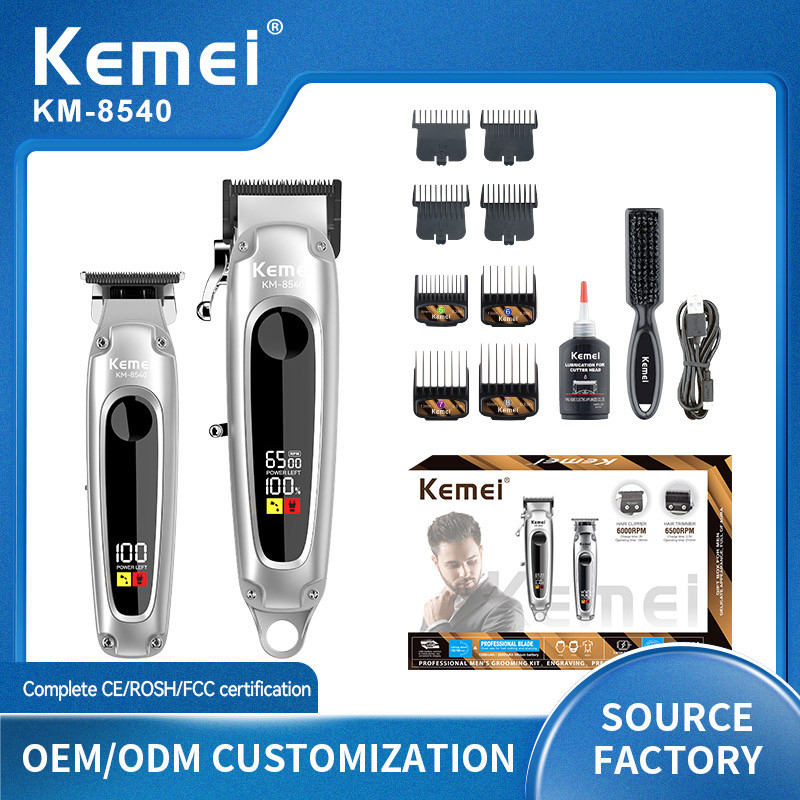Kemei Km-8540 ปัตตาเลี่ยนตัดผมไร้สาย กันขอบ กันลาย อุปกรณ์ครบชุด แบตเตอเลี่ยนตัดผมไฟฟ้า สินค้าพร้อมส
