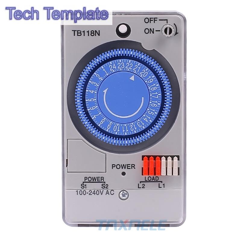 TB118N Mechanical Timer Switch Mini Mechanical Timer Relay Mechanical Timer Switch 230V 60Hz 24 Hour