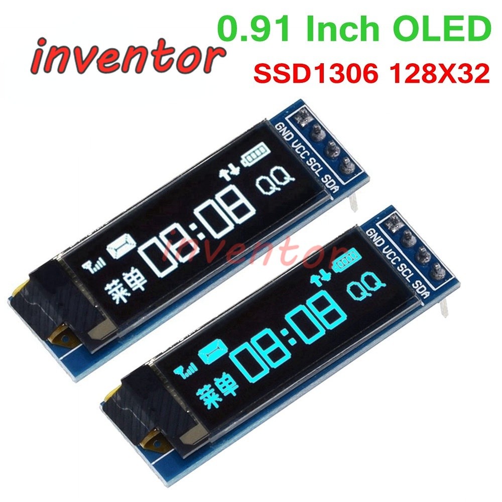 โมดูลจอแสดงผล OLED 0.91 นิ้ว OLED 128X32 OLED LCD LED 0.91" การสื่อสาร IIC สําหรับการรับรอง Arduino 
