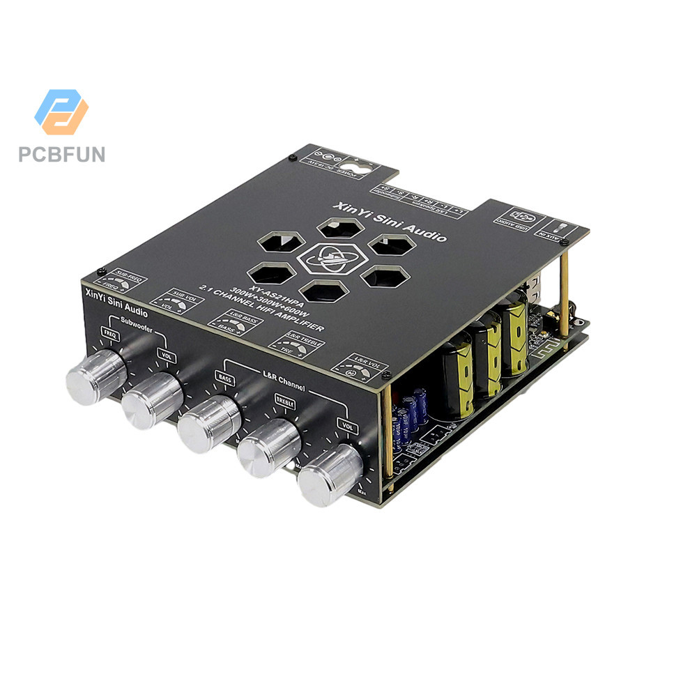 Pcbfun AS21HPA บอร์ดขยายเสียงดิจิตอล BT กําลังสูง 2.1 ช่องซับวูฟเฟอร์ 300W * 2 + 600W นําเข้าชิป Tpa
