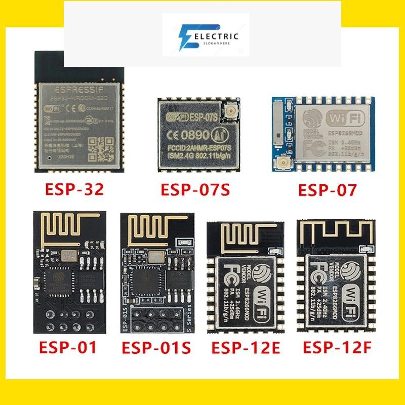 โมดูลตัวรับสัญญาณไร้สาย WIFI 2.4G ESP8266 ESP-01 ESP-01S ESP-07 ESP-07S ESP-12 ESP-12E ESP-12F ESP-3