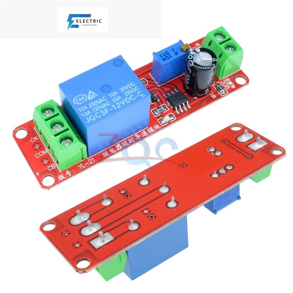 โมดูลรีเลย์สวิตช์ตั้งเวลา DC 5V 12V NE555 0-10S ปรับได้ สําหรับรถยนต์