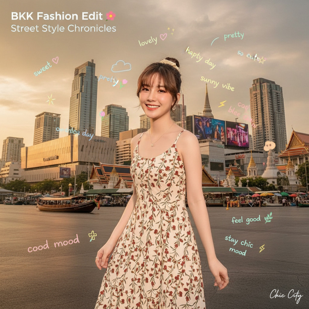 ꕥCatalog Fashionꕥ ชุดเดรสยาวสายเดี่ยวปรับความยาวได้ พิมพ์ลายดอกไม้ 3 โทนสี ขาว แอปริคอท ชมพู