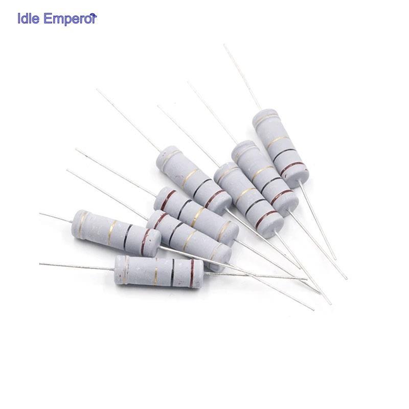 100 ชิ้น/ล็อต 3W Oxide Film Resistor 5% 1R ~ 1M 1.5R 4.7R 10R 22R 33R 47R 1K 100K 18 27 36 51 62 75 