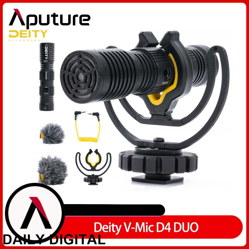 ไมโครโฟนไร้สาย Deity V-Mic D4 Duo Dual Head Cardioid Shotgun สําหรับโทรศัพท์มือถือ DSLR วิดีโอ Youtu