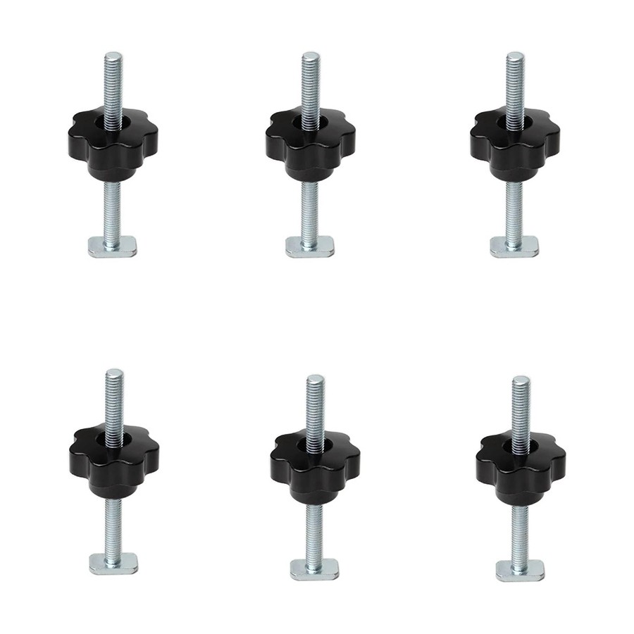 6 Pack T Track Bolts, T Track Knob Kit, Miter T-track Jig, T Track Accessories for Woodworking Jigs