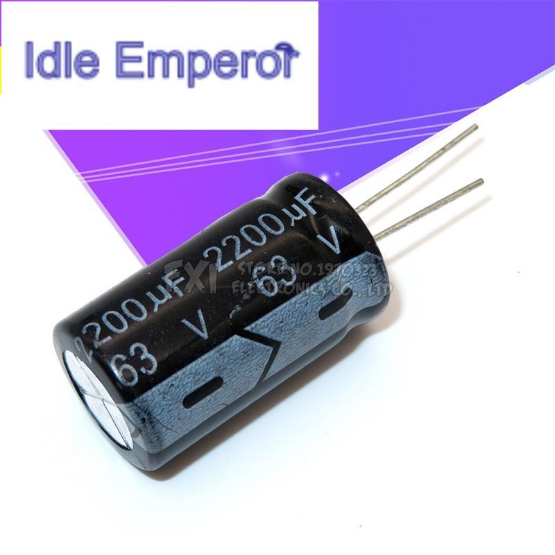 ตัวเก็บประจุไฟฟ้า 63v2200uf 18*31 63v 2200uf 18x31 5 ชิ้น