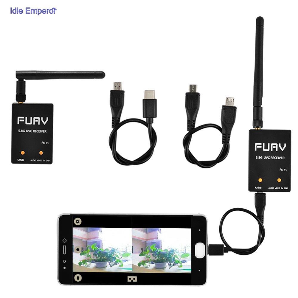 Hj FUAV UVC OTG 5.8G 150CH ช่องสัญญาณเสียงวิดีโอ FPV รับสัญญาณ Android สมาร์ทโฟน สําหรับโดรน ควอดคอป