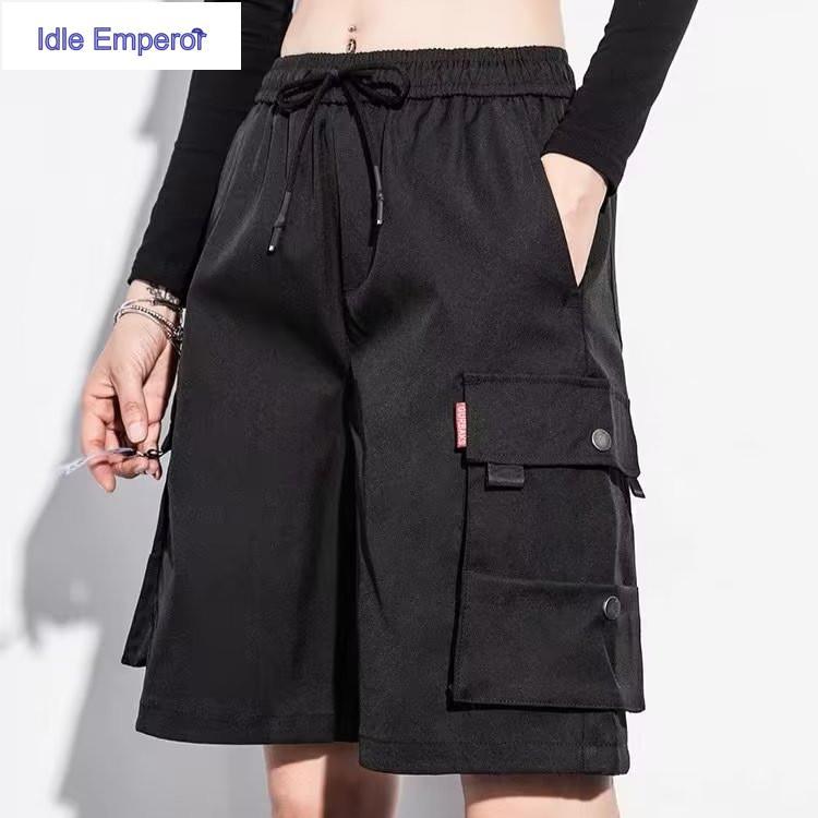 S-5xl Unisex สไตล์อเมริกัน Puls ขนาดยุทธวิธี Cargo กางเกงขาสั้นลําลองหลวม Oversize Urban Pipe กางเกง