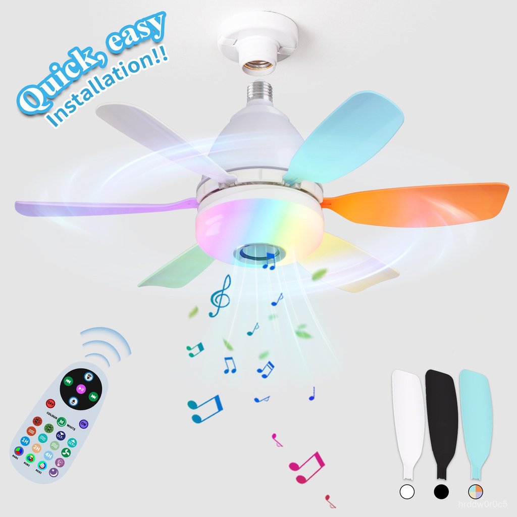 New model fan light rgb Living Room Ceiling Fan Light Fixture Simple Modern Bedroom led Fan Light 6L