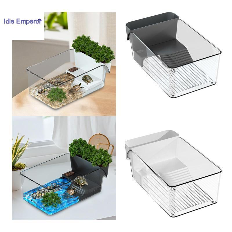 [Perfeclan] ถังเต่าขนาดเล็ก Terrapin Breeding Box Starter Kit Home Use Enclosure Turtle Aquarium สํา