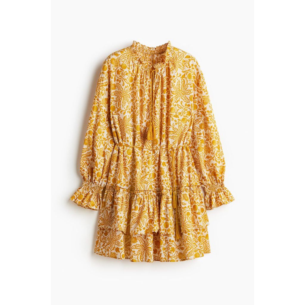 H&M(เอชแอนด์เอ็ม) เดรสสายผูกเอวแต่งระบาย ผู้หญิง 1272818_1