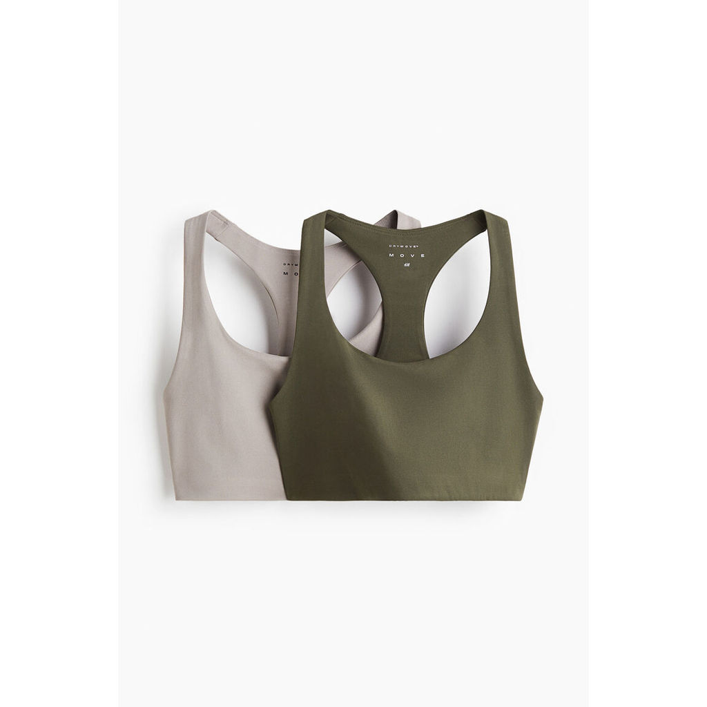 H&M(เอชแอนด์เอ็ม) สปอร์ตบราที่ให้การรองรับปานกลาง แพ็ก 2 ตัว ผู้หญิง 1093790_15