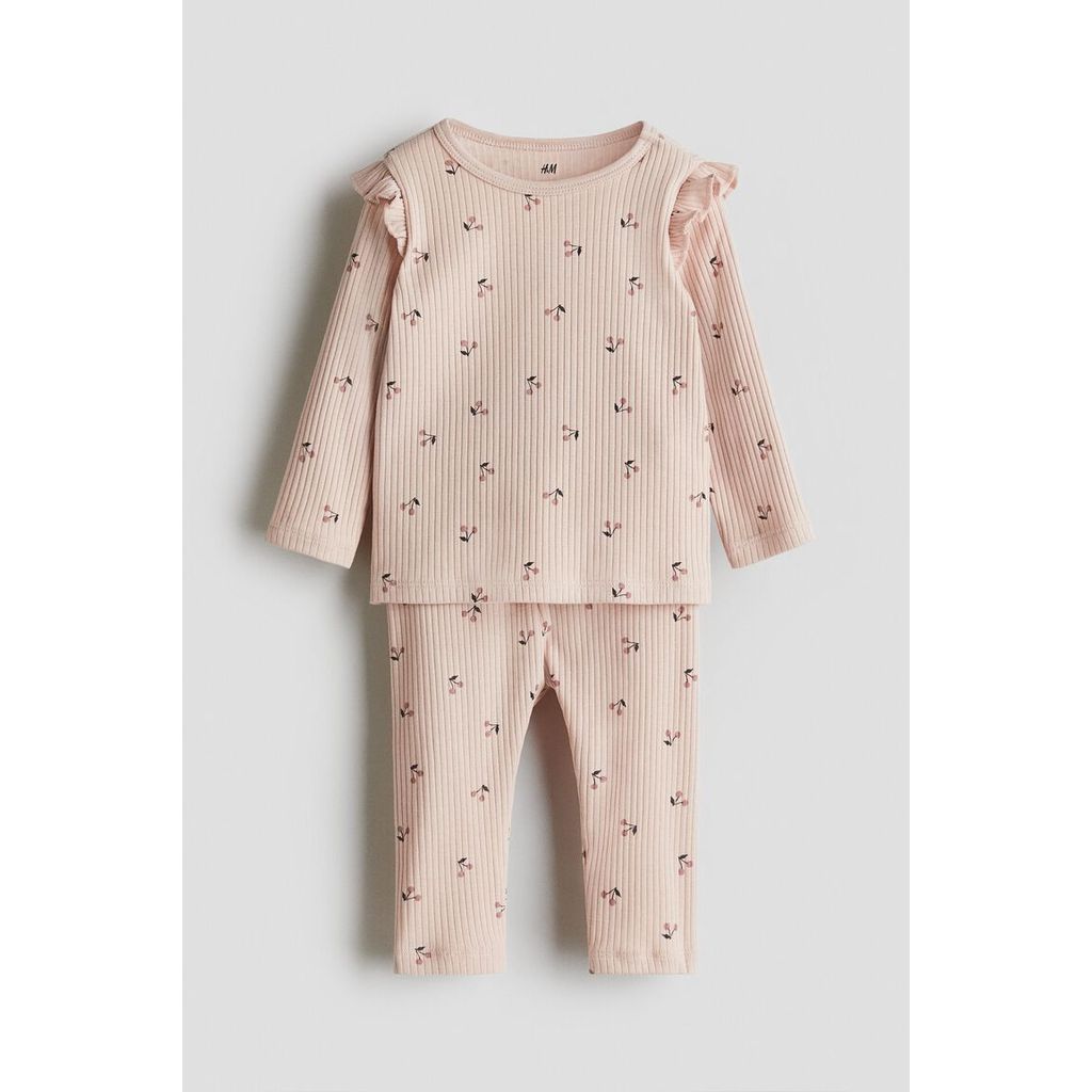 H&M(เอชแอนด์เอ็ม) ชุดคอตตอนริบด์ เด็กอ่อน 0867135