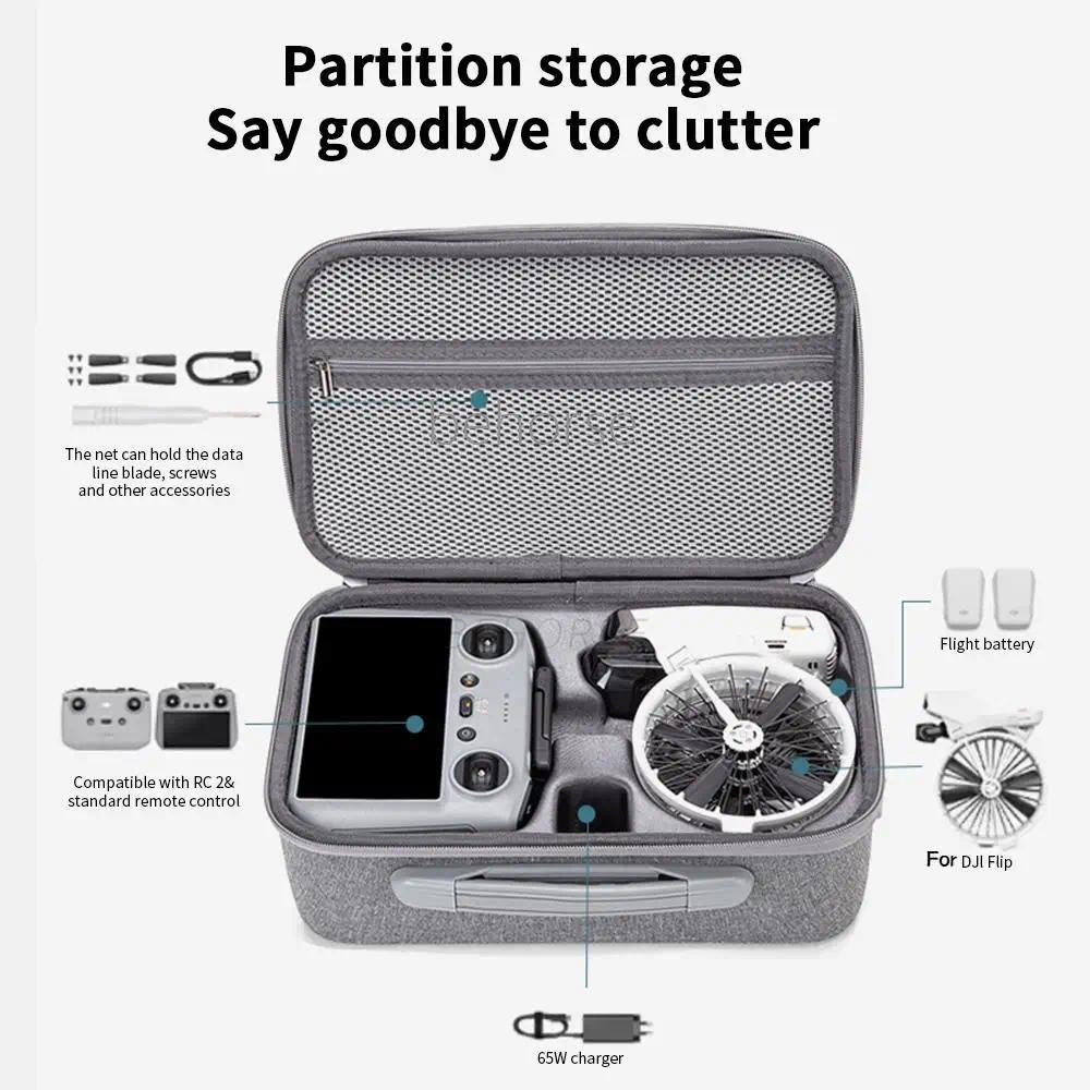 กระเป๋าเก็บสําหรับ DJI Flip กระเป๋าถือกระเป๋า Hard Shell กระเป๋าเดินทางกระเป๋าถือ RC 2 Combo กล่องสํ