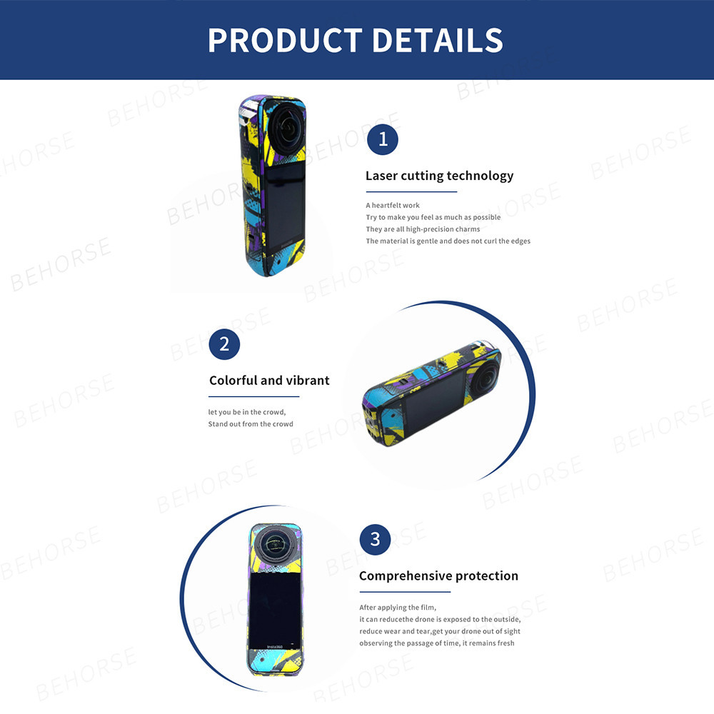 ฟิล์มป้องกัน PVC สําหรับ Insta360 X5 Anti-Scratch กล้อง Decals สติกเกอร์ Insta 360 X5 กล้องพาโนรามา 