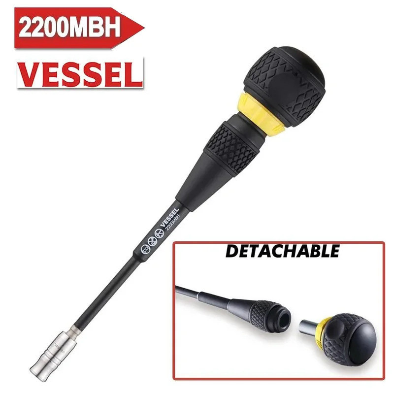 VESSEL - BALL GRIP Ratchet ไขควงเปลี่ยนได้พร้อมก้านเปลี่ยนได้หมุนไขควงเครื่องมือมือ 2200MBHC
