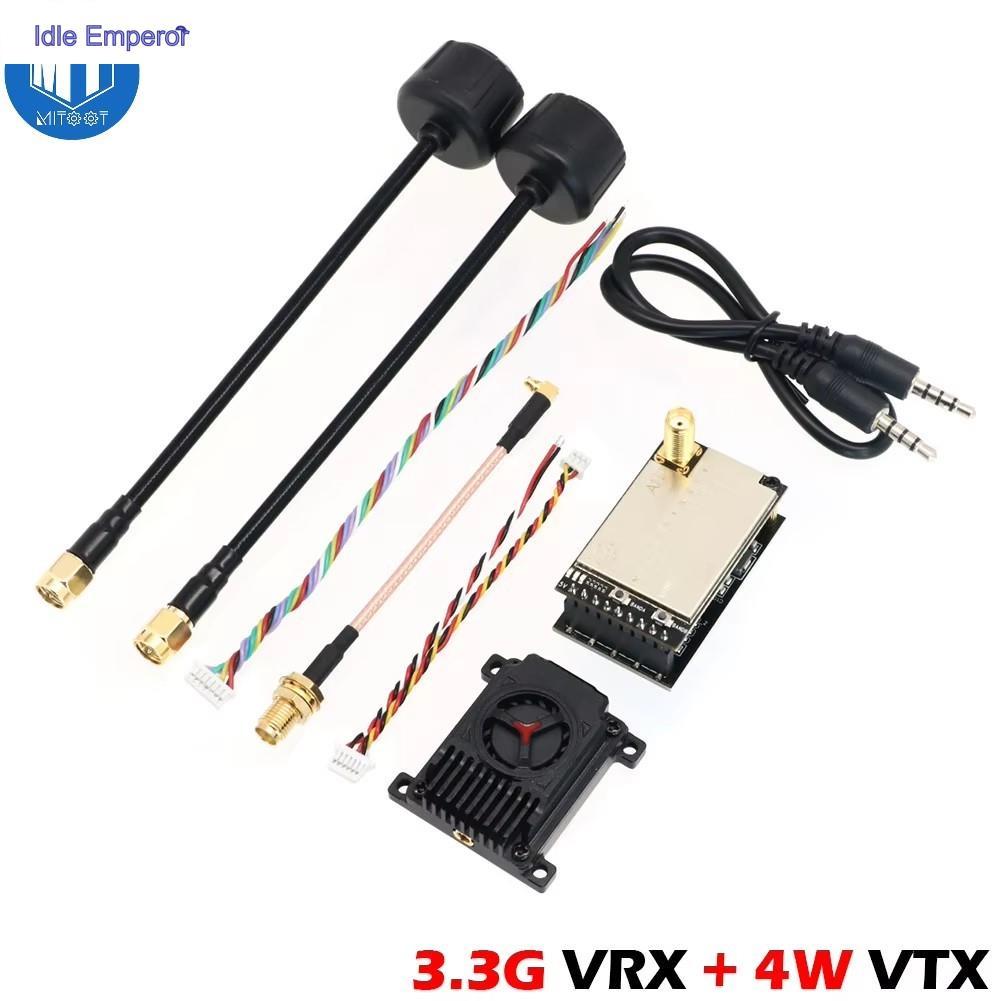 Mitoot 3.3G 4W FPV VTX Analog Video Transmitter Kit สําหรับ RC Skyzone/fatshark FPV แว่นตา