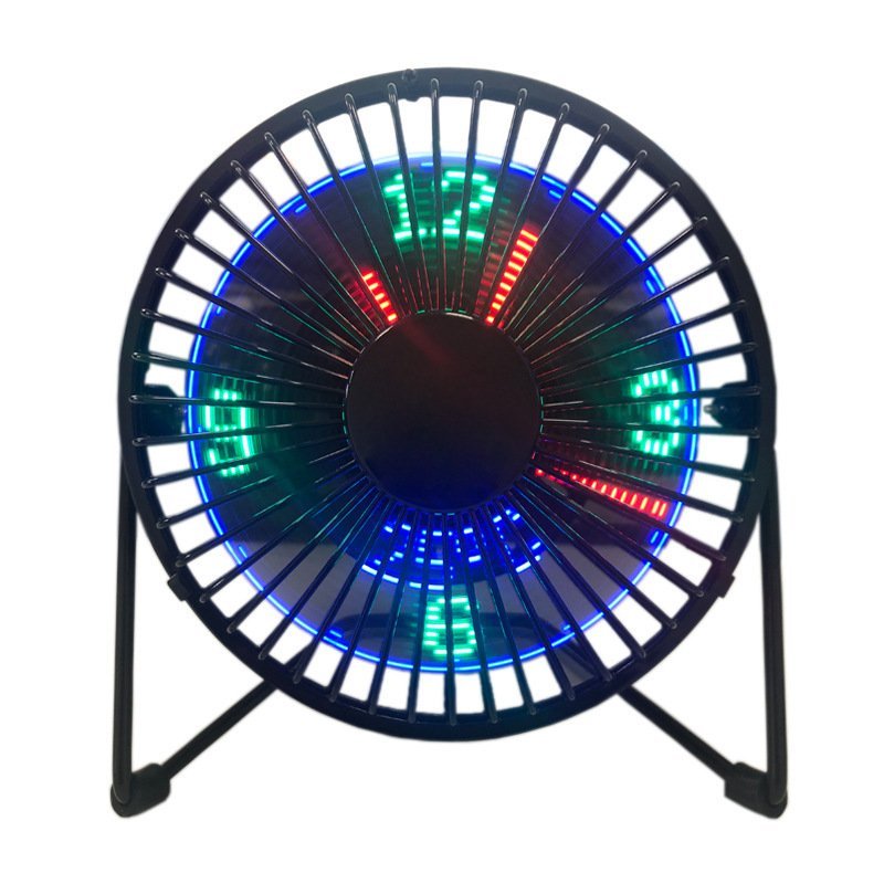 Creative Intelligence usb Luminous Electronic Clock Fan Intelligent Display Time Temperature Tableto