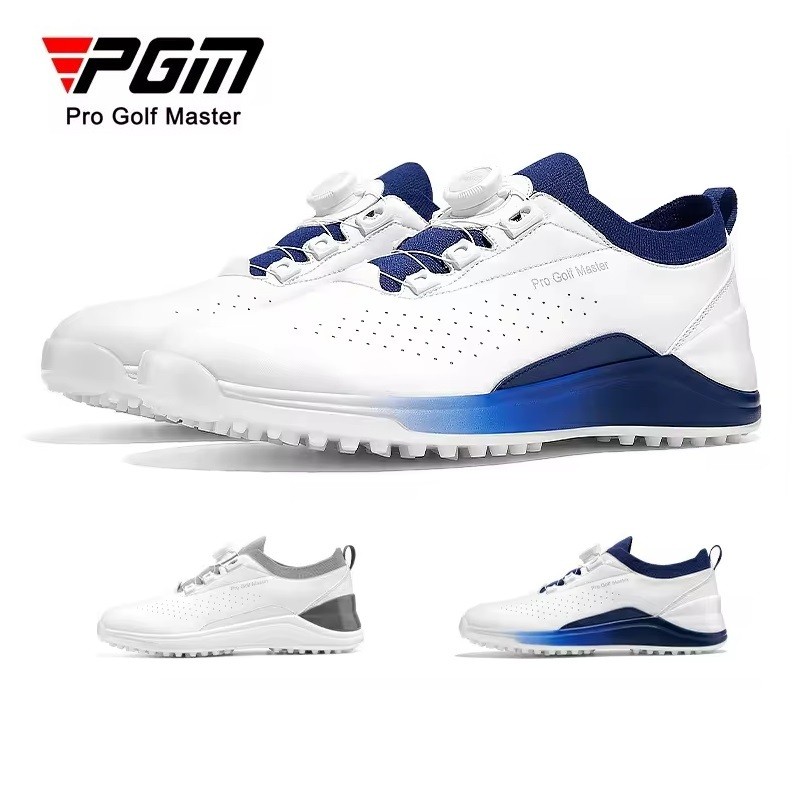 Pgm Golf รองเท้ากีฬาไมโครไฟเบอร์หนังผู้ชายรองเท้าเดินป่าพร้อมการออกแบบกันน้ําและไม่ลื่น