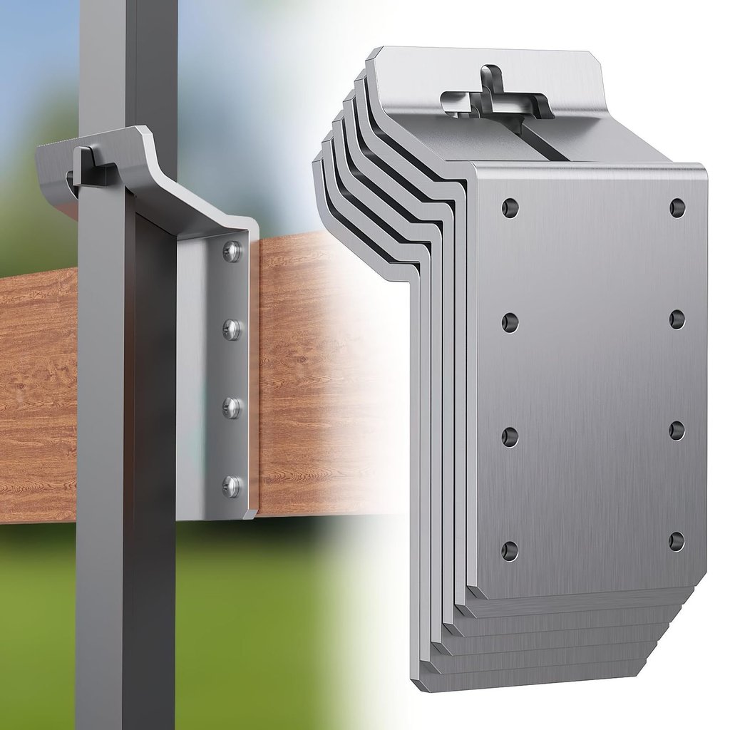 6 Pieces T Column Bracket，T Column Target Hanger，for T Fence Bracket for Shaped Fence Posts UDAD