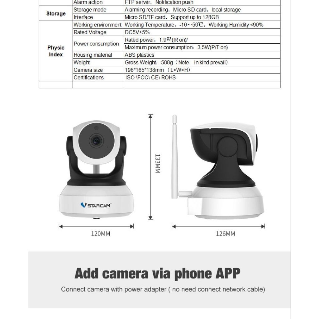 กล้องวงจรปิดไร้สาย VSTARCAM C24S ความละเอียดสูง 3MP