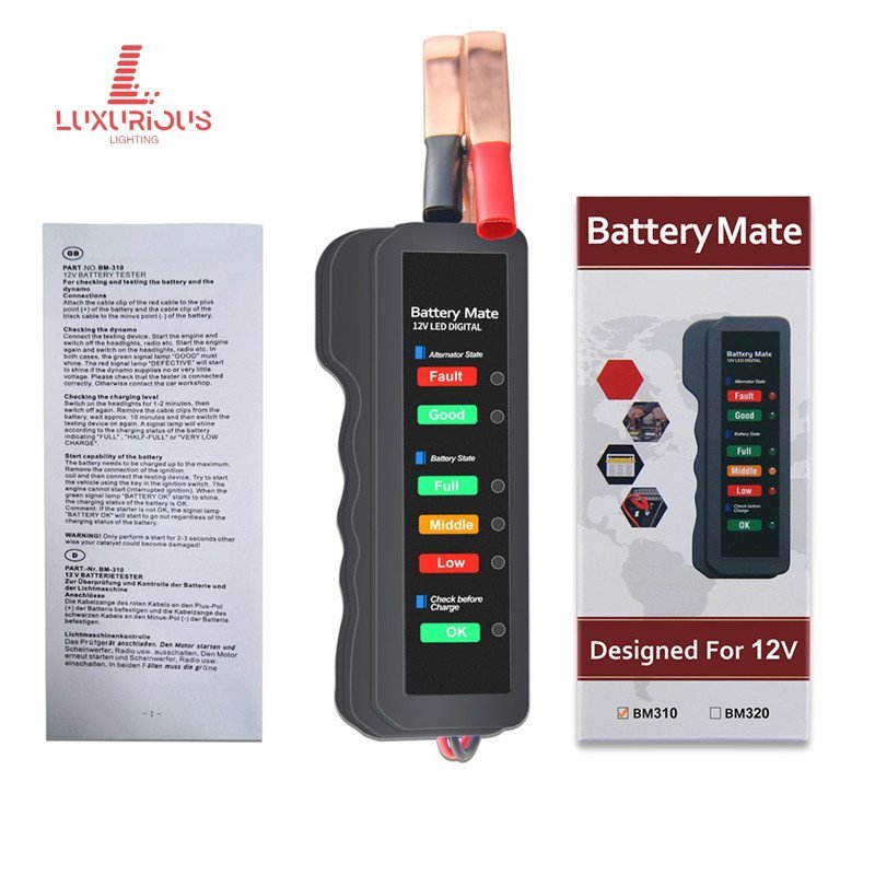 BM310 ตัวทดสอบแบตเตอรี่รถยนต์ ตัวทดสอบแบตเตอรี่12V battery tester 6L1Z