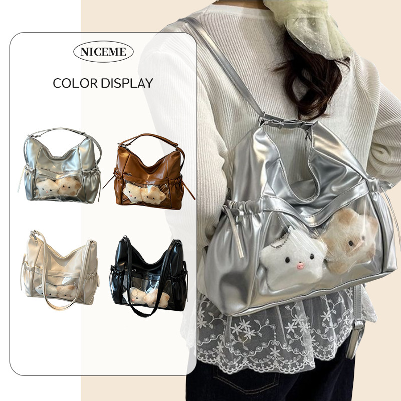 กระเป๋าสะพายข้าง ทรงน่ารักมากมี 4 สีให้เลือดมีซิปด้วยนะคะใส่ของได้เยอะ