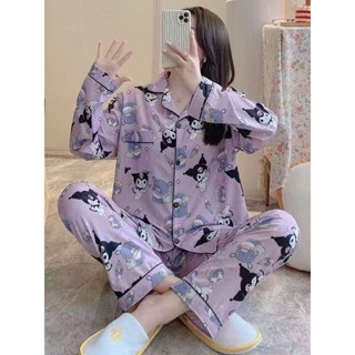 Aura Tee   ชุดนอนเเขนยาวขายาวสินค้าขายดี เเฟชั่นใหม่ ลายการฟ…