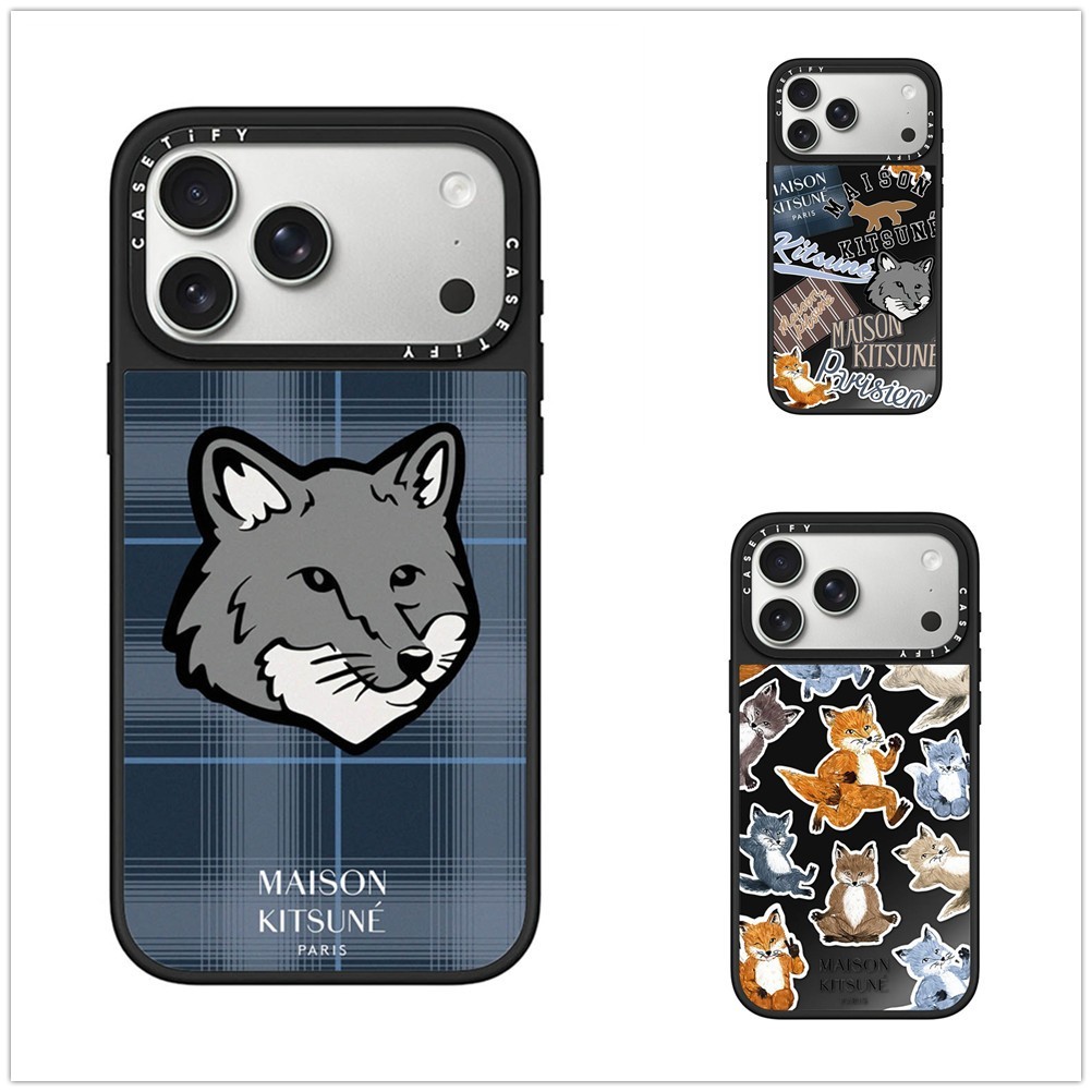 No Magnetic สําหรับiPhone 17 16 15 Pro Max Maison Kitsune Fox MedleyสําหรับiPhone 13 14 Pro Max Hard PCปกหลังกรณีiPhone