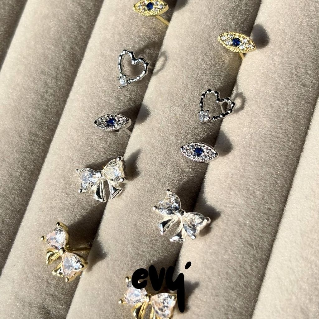 🔥พร้อมส่ง🔥 ต่างหูเพชร ตัวเงินทองแดง ก้านเงิน 92.5%