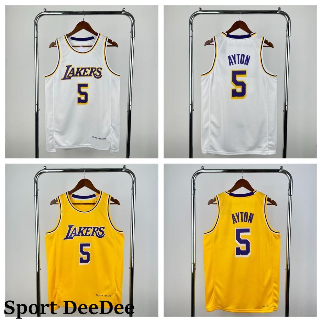Sport DeeDee！Lakers No.5 Ayton เสื้อบาสเก็ตบอลพร้อม LOGO James Kobe Davis