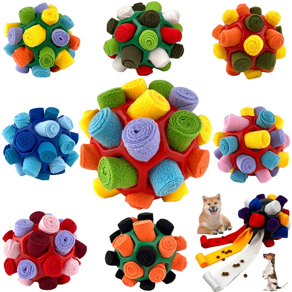 ของเล่นลูกสุนัขสนัฟเฟิลของเล่นรอบสัตว์เลี้ยง Olfactory Bulb Ball ปริศนาอาหารสุนัขสัตว์เลี้ยง IQ การฝ