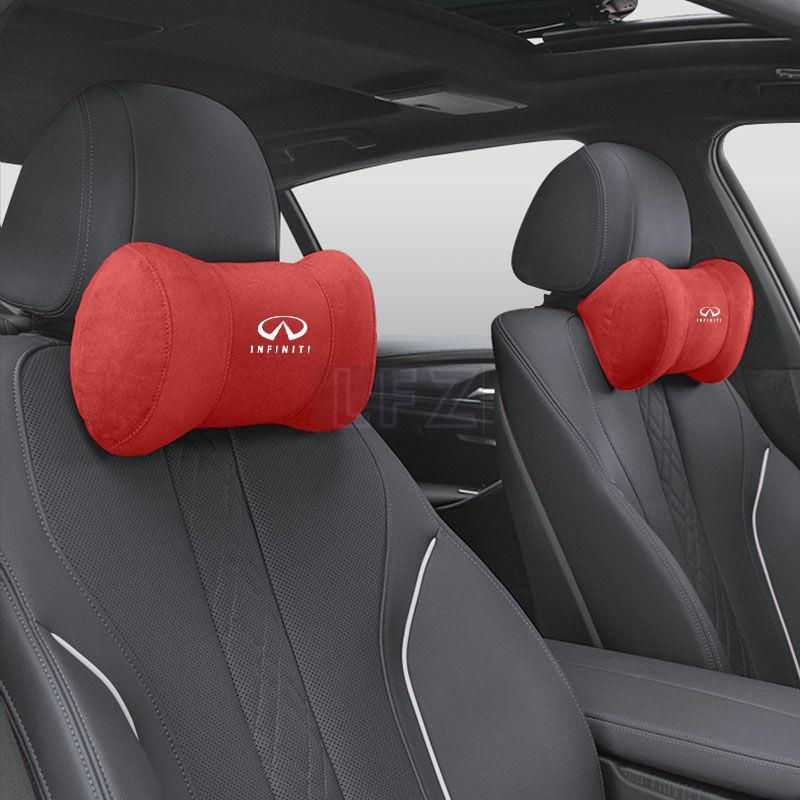 รถที่นั่ง Headrest หน่วยความจําผ้าฝ้ายปากมดลูกกระดูกสันหลังป้องกันหมอนสําหรับ Infiniti Q50 Q50L Q60 