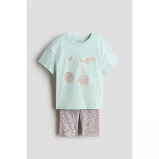 H&M(เอชแอนด์เอ็ม) ชุดผ้าฝ้ายเจอร์ซีย์ 2 ชิ้น เด็กหญิง 1334795_1