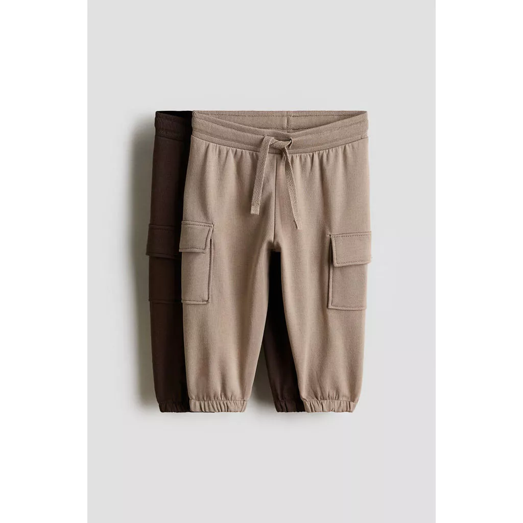 H&M(เอชแอนด์เอ็ม) กางเกงคาร์โก้ทรงจ็อกเกอร์แพ็ก 2 ชิ้น Infants 2-pack cargo joggers 1265981_5