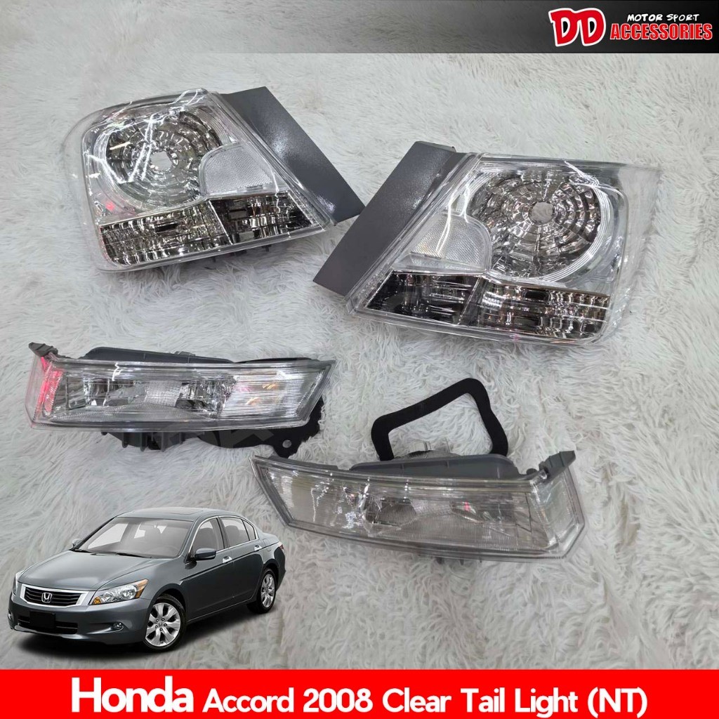 ไฟท้ายแต่ง ไฟท้าย Accord 2008 2009 2010 2011 2012 G8 สีขาวล้วน ทั้งชุด 4 ชิ้น NT