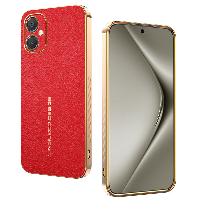 สําหรับ Samsung Galaxy A06 5G, F06, M05, M06 5G, ไม่ใช่สําหรับ 4G, เคสโทรศัพท์ลายลิ้นจี่เคลือบด้วยไฟ