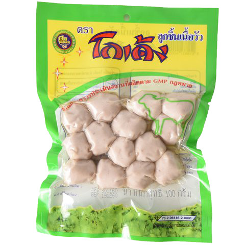 [8858837400010] Godeng Beefball 100G. ลูกชิ้นเนื้อโกเด้ง 100 กรัม (Asian Deli Foods)