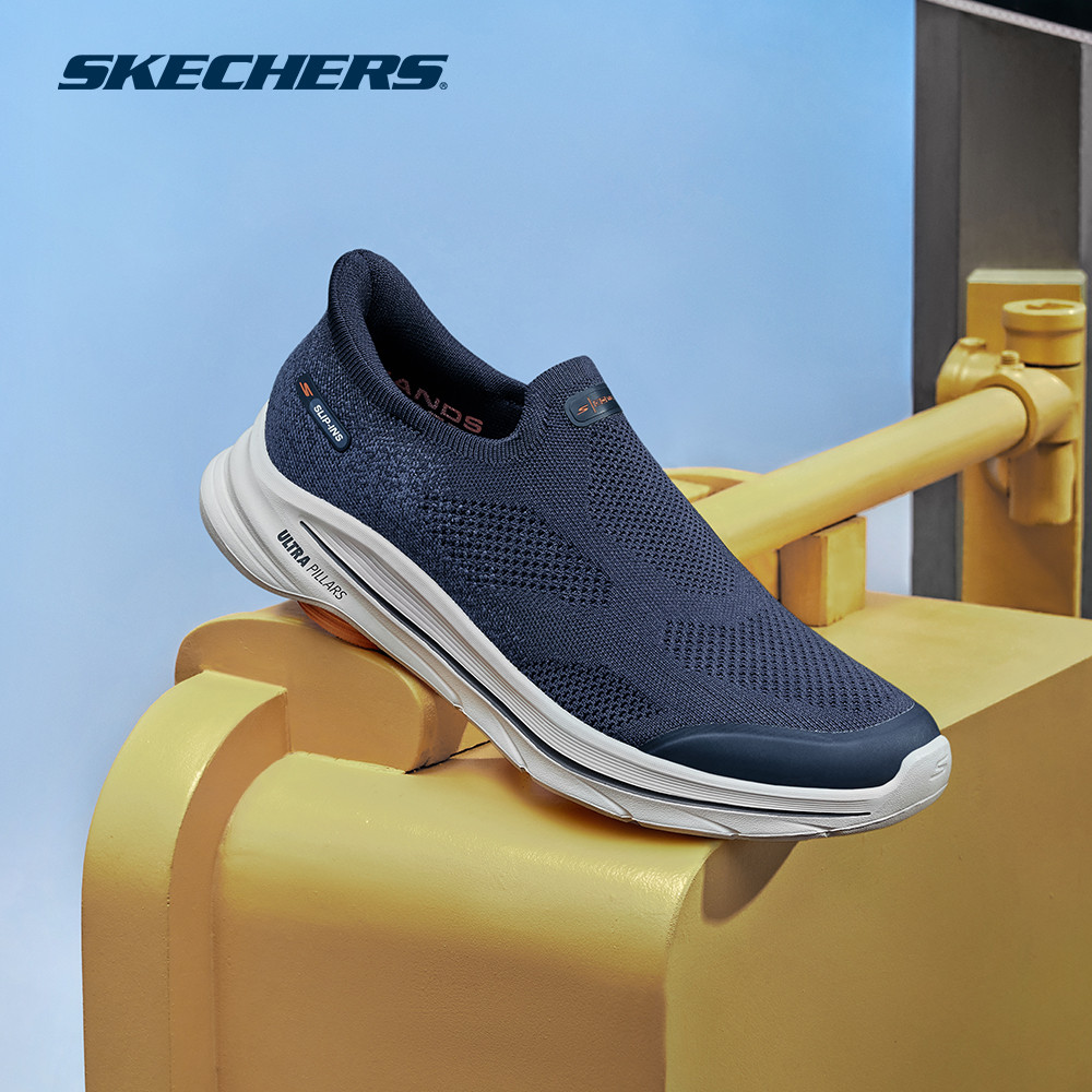 Skechers สเก็ตเชอร์ส รองเท้าผู้ชาย Men Slip-Ins GOwalk 8 Pelayo Walking Shoes - 216784-NVOR Air-Cool