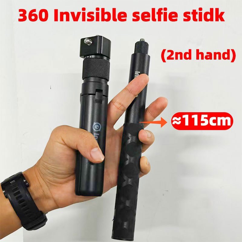 ไม้เซลฟี่ 360 องศาแบบมองไม่เห็นของแท้มือสอง ยาว 120 ซม. สำหรับกล้อง Insta360 X5,X4,X3,One X2 พร้อมขา