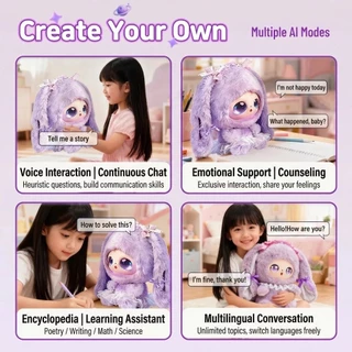 AI Electronic Pet ChatGPT ตุ๊กตาอัจฉริยะ พูดคุยได้ หลายภาษา เล่านิทาน เพลงเด็ก WiFi Bluetooth ตุ๊กตา AI ของขวัญเด็ก