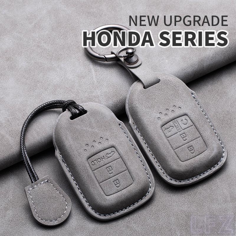 เคสป้องกันกุญแจรถยนต์ เครื่องหนัง สําหรับ Honda City 2024 City rs ehev 2023 Civic FC BRV CRV Accord 