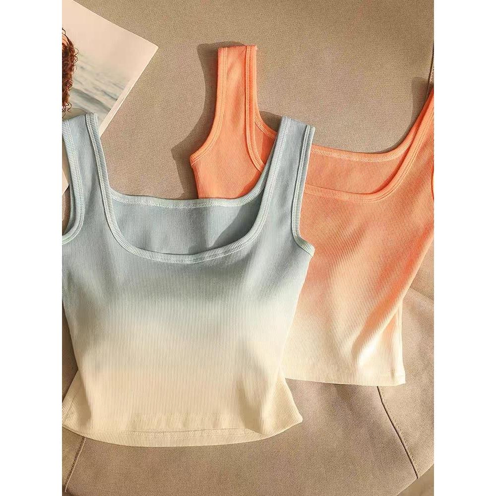เสื้อกล้าม สีโททูน เสริมฟองน้ำ สินค้ามีพร้อมส่งจากไทย