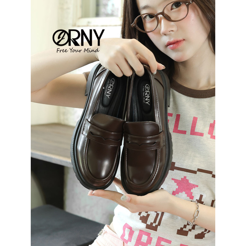รุ่นฮิตมีไซส์37-42 OY2811รองเท้าโลฟเฟอร์ผู้หญิง ทรงPenny Loafers หนังเรียบเงา พื้นรองเท้ากันลื่นน้ำหนักเบา ใส่ง่ายทุกวัน