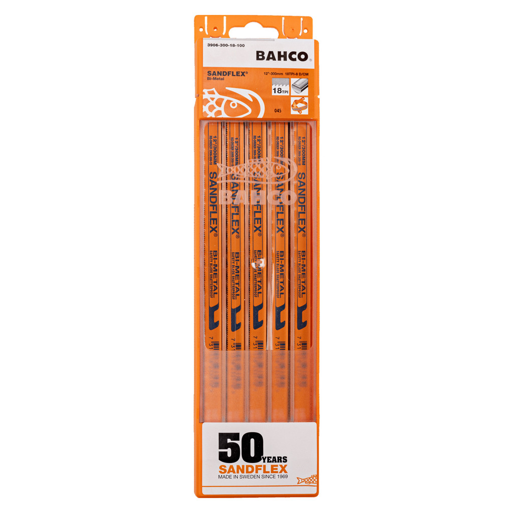 บาห์โก้ BAHCO ใบเลื่อย 12 นิ้ว 18 ฟัน รุ่น SANDFLEX (100 ใบ/กล่อง) ผลิตประเทศ สวีเดน (Sweden) Code 3